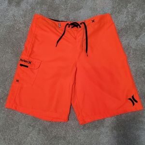 Hurley bright orange swim trunks size 36 EUC